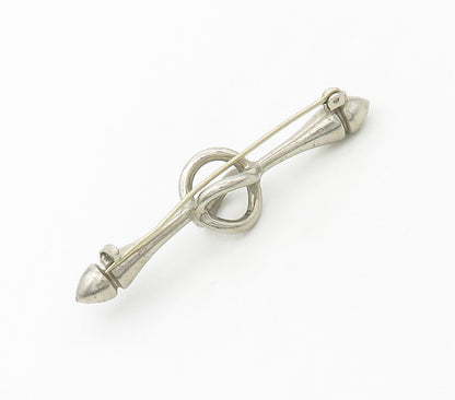 925 Sterling Silver  Vintage Shiny Smooth Modernist Design Brooch Pin  BP6463