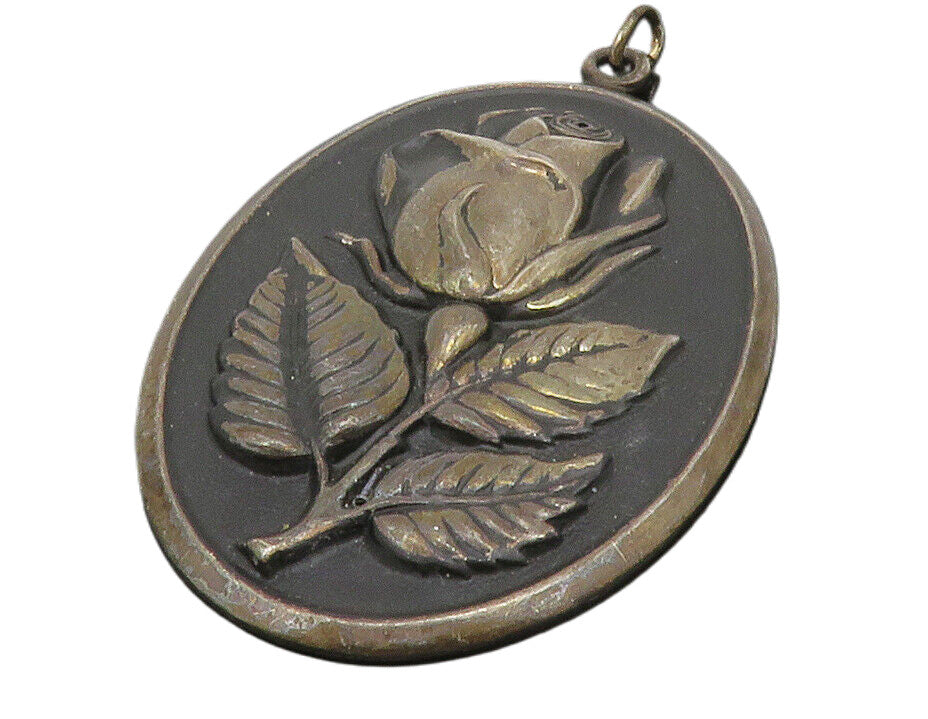 INTERNATIONAL 925 Sterling Silver Vintage Oxidized Flower Pendant PT10568