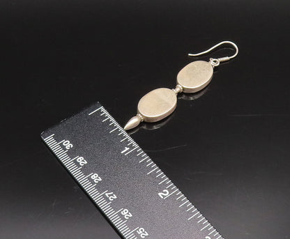 925 Silver  Vintage Minimalist Double Oval & Pointed Bar Earrings  EG12168
