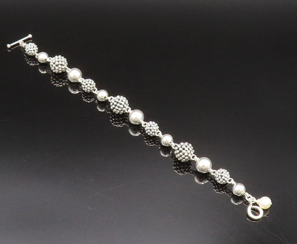 MICHAEL DAWKINS 925 Silver  Vintage Cultured Pearls & Beads Bracelet  BT9788