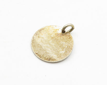 925 Sterling Silver  Vintage I Love You To The Moon Quote Pendant  PT14978