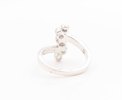 925 Sterling Silver Vintage Ring Bezel Set CZ Pebble Scatter  Sz 6.5  RG35827