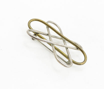 925 Sterling Silver  Vintage Two Tone Open Flower Design Brooch Pin  BP3214