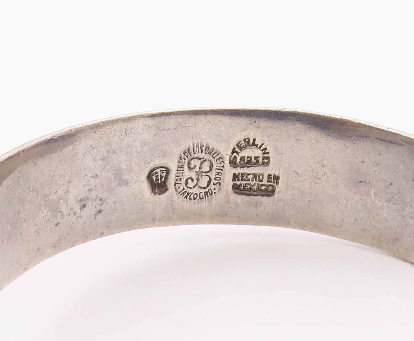 925 Sterling Silver Vintage Bracelet LOS BALLESTEROS MEXICO Gemstone  BT12103