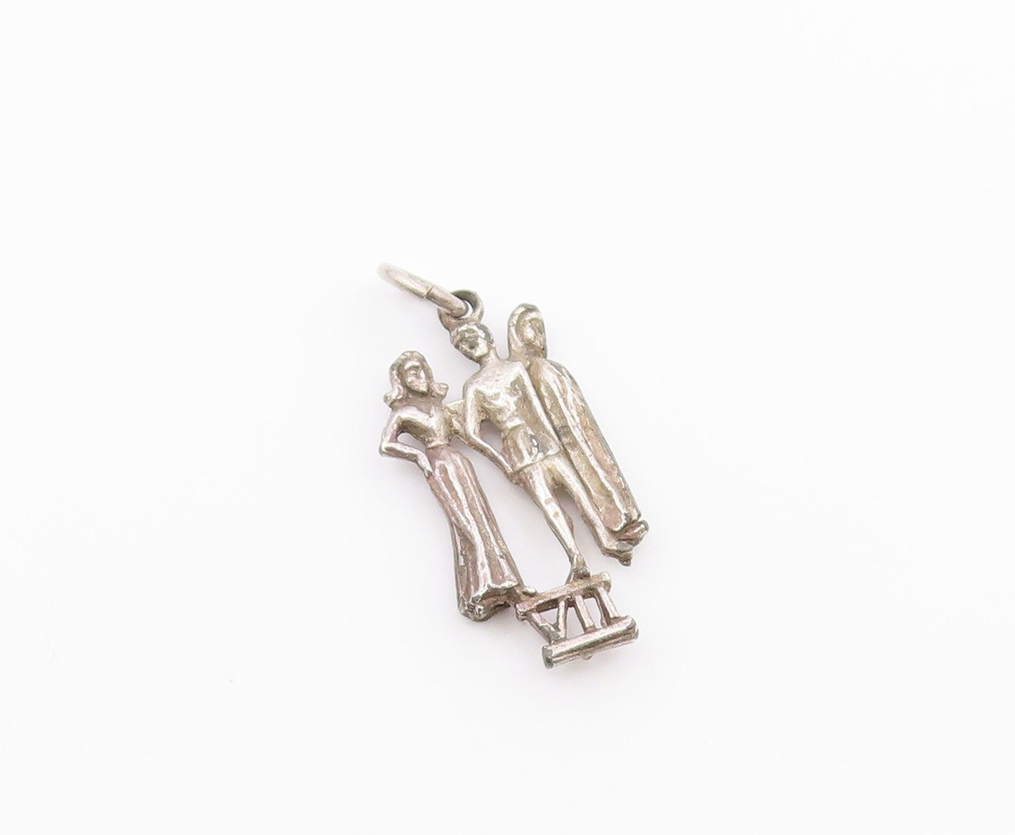925 Sterling Silver  Vintage Seventh Commandment Religious Pendant  PT16731