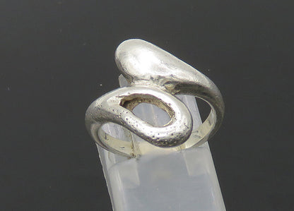 925 Sterling Silver  Vintage Shiny Loop Bypass Style Band Ring Sz 6  RG22428