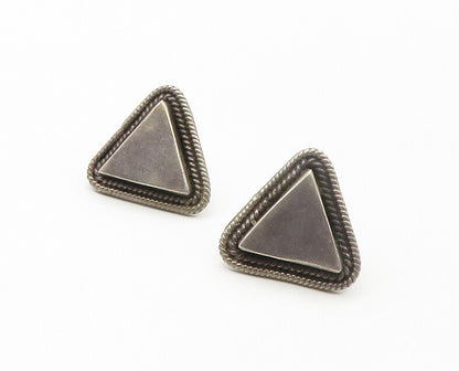MEXICO 925 Sterling Silver  Vintage Triangle Twist Non Pierce Earrings  EG8799