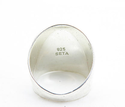 SETA 925 Sterling Silver  Petite Shiny Hammered Tapered Band Ring Sz 6  RG6805