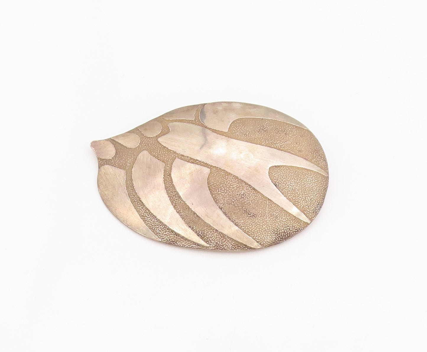 925 Sterling Silver Vintage Brooch Pin ISRAEL Abstract Seashell Design  BP12186
