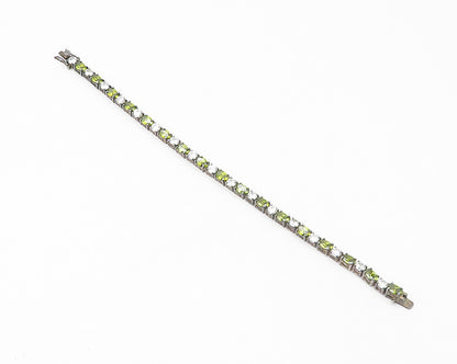 925 Sterling Silver  Sparkling Cubic Zirconia Swirl Tennis Bracelet  BT4546