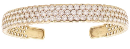 925 Sterling Silver Vintage Bracelet Gold Plated CZ Inlay Cuff  BT11218
