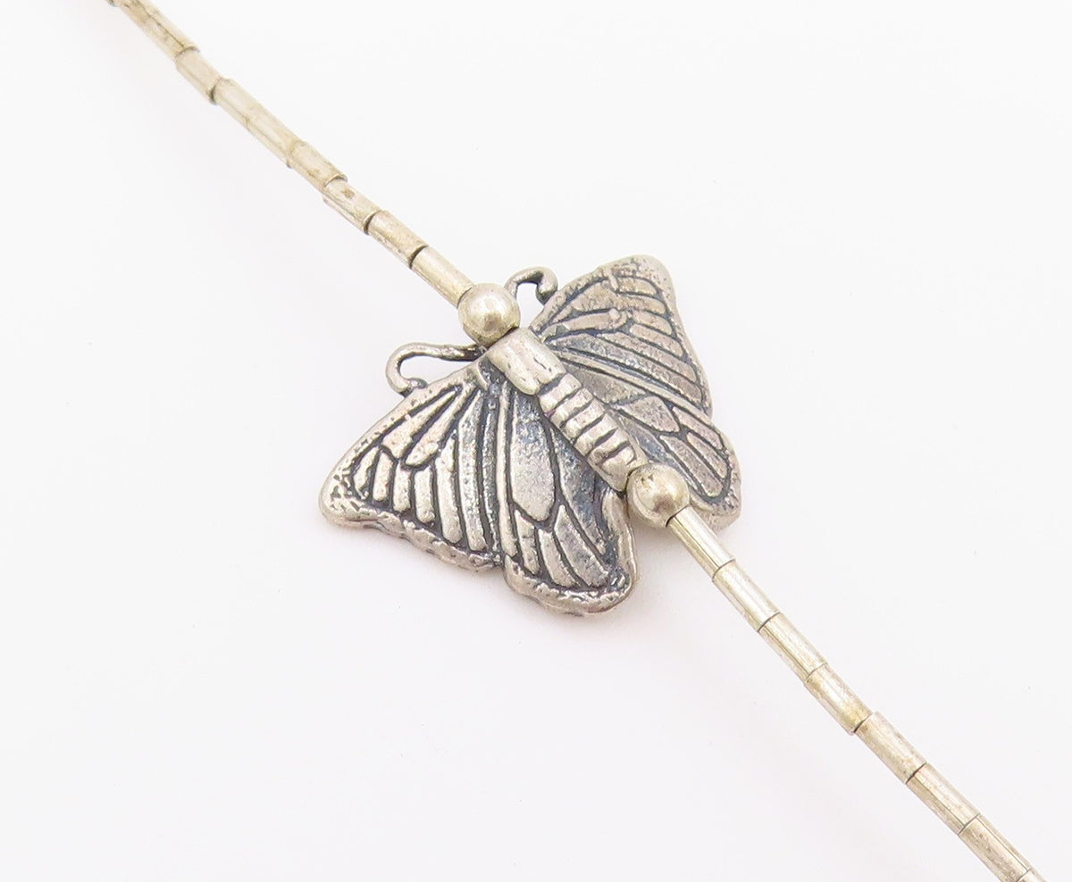 925 Sterling Silver Vintage Necklace SOUTHWESTERN Gemstone Animal Fetish  NE4909