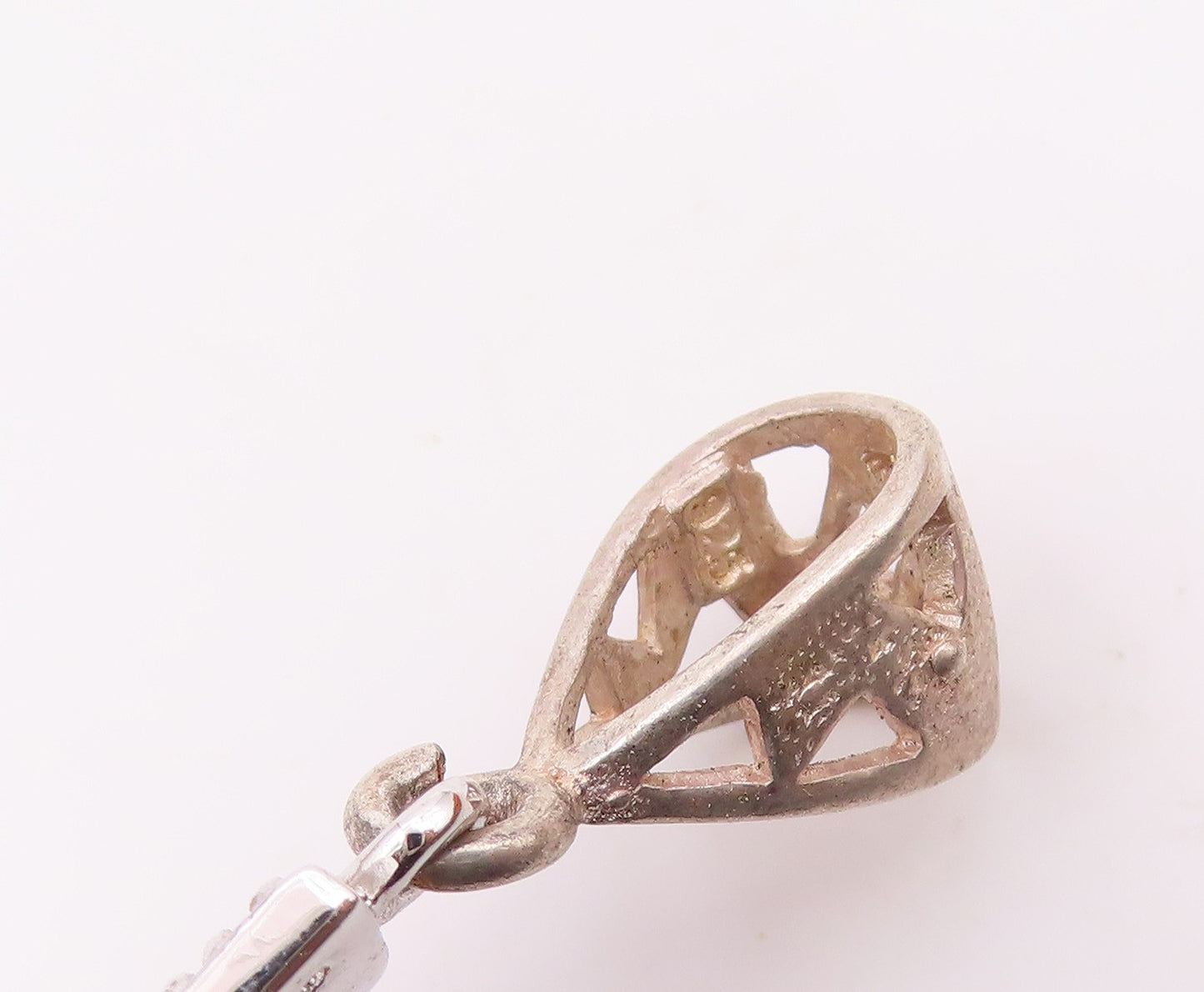 925 Sterling Silver  Vintage Cubic Zirconia Religious Cross Pendant  PT17462