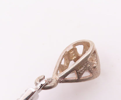 925 Sterling Silver  Vintage Cubic Zirconia Religious Cross Pendant  PT17462