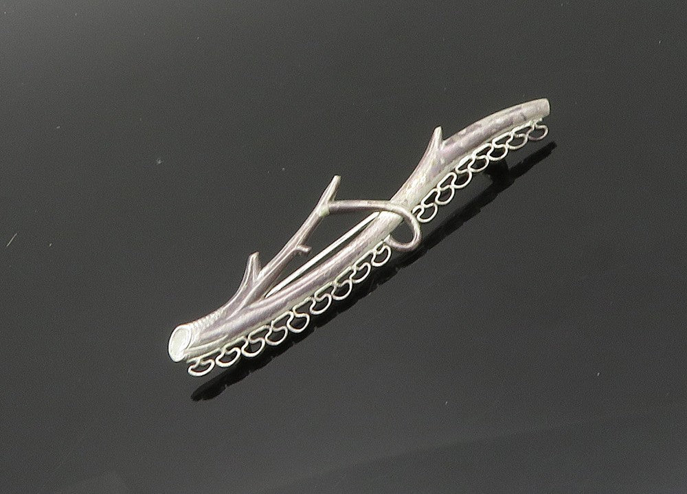 FORSTNER 925 Sterling Silver Vintage Tree Branch Dark Tone Brooch Pin  BP7929