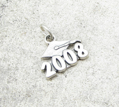 925 Sterling Silver 2008 Graduation Charm Pendant  PT1041