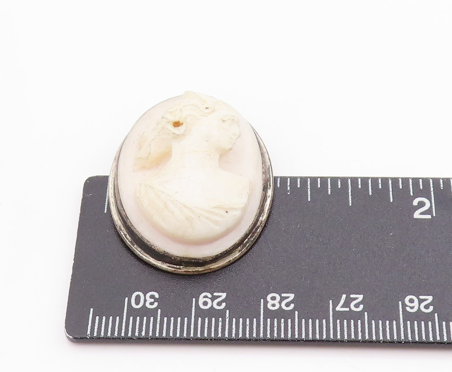 925 Sterling Silver Vintage Brooch Classic Carved Lady Profile Cameo Pin BP11831