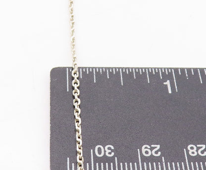925 Sterling Silver Vintage Necklace Antique Roped Oval Cabochon Amber  NE4560
