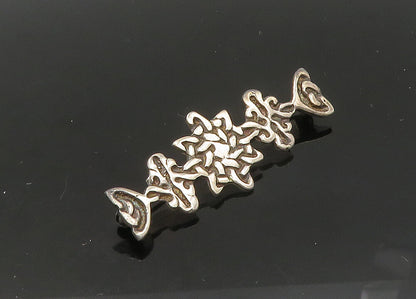 IRELAND 925 Sterling Silver  Vintage Celtic Knot Pattern Brooch Pin  BP8898