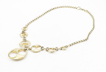 ROSS SIMON 925 Silver  Shiny Gold Plated Round Link Chain Necklace  NE1573