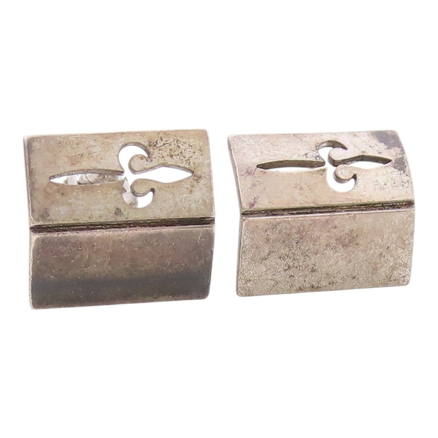 925 Sterling Silver  Vintage Sword Cutout Open Book Design Cuff Links  TR1811