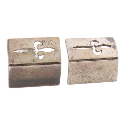 925 Sterling Silver  Vintage Sword Cutout Open Book Design Cuff Links  TR1811