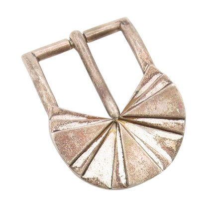 925 Sterling Silver Vintage Belt Buckle LUC BENOIT Geometric Fan Carved   TR4004