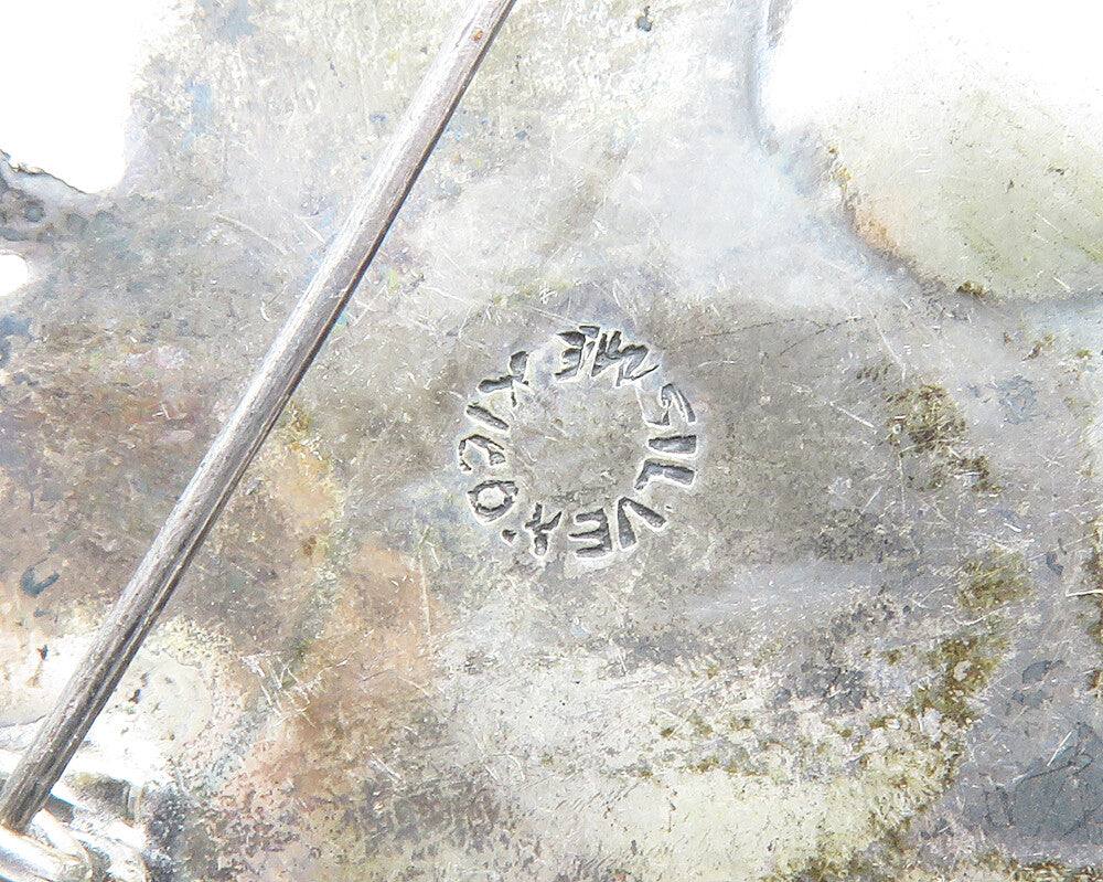 MEXICO 925 Sterling Silver  Vintage Hollow Grape Bunch Brooch Pin  BP3997