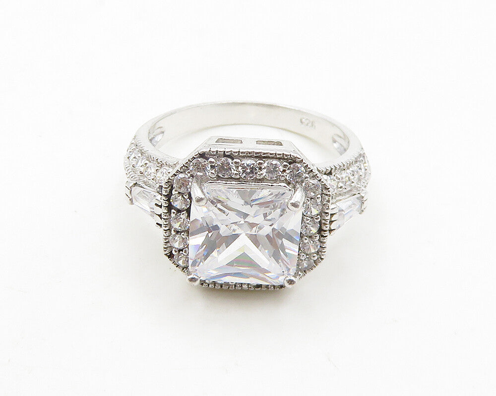 925 Sterling Silver   Sparkling Cubic Zirconia Band Ring Sz 6  RG19147