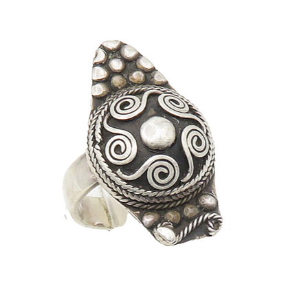 925 Sterling Silver  Vintage Spiral Twist Pattern Band Ring Sz 8  RG18636