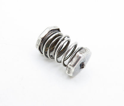 925 Sterling Silver  Vintage Shiny Spiraled Slinky Design Drop Pendant  PT4769