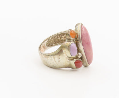 WHITNEY KELLY 925 Sterling Silver Vintage Multi Gemstone Ring Sz 7.5  RG27180