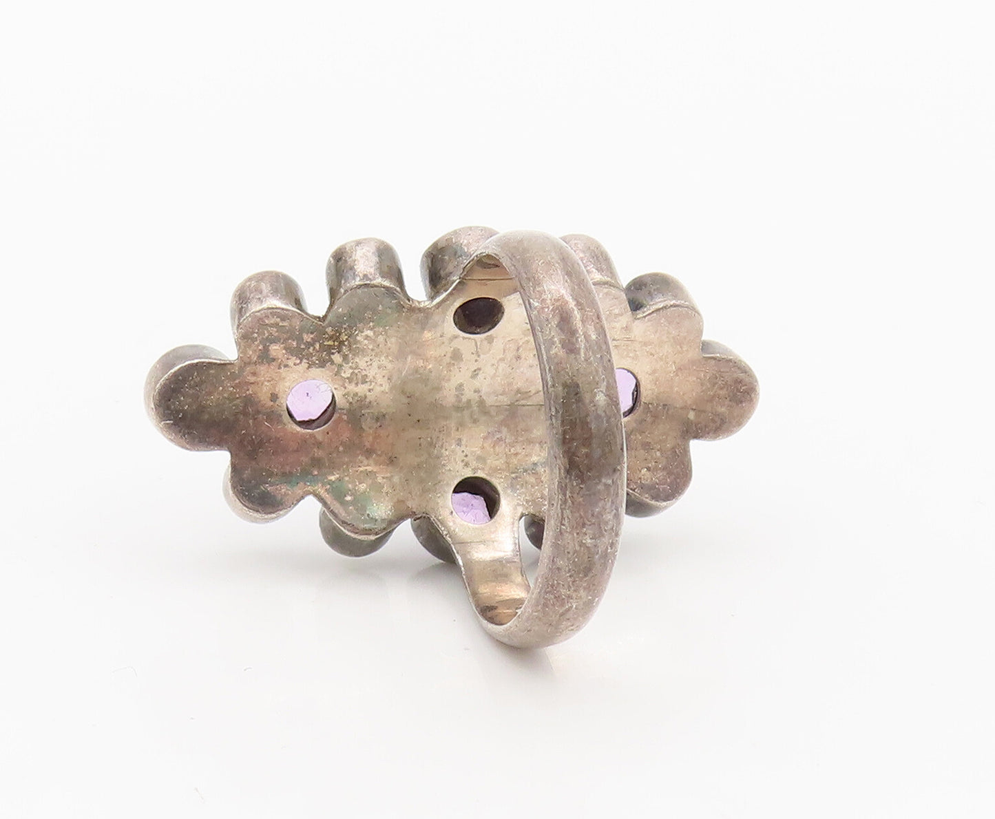 NICKY BUTLER 925 Silver  Vintage Multi Stone Beaded Large Ring Sz 6  RG27462