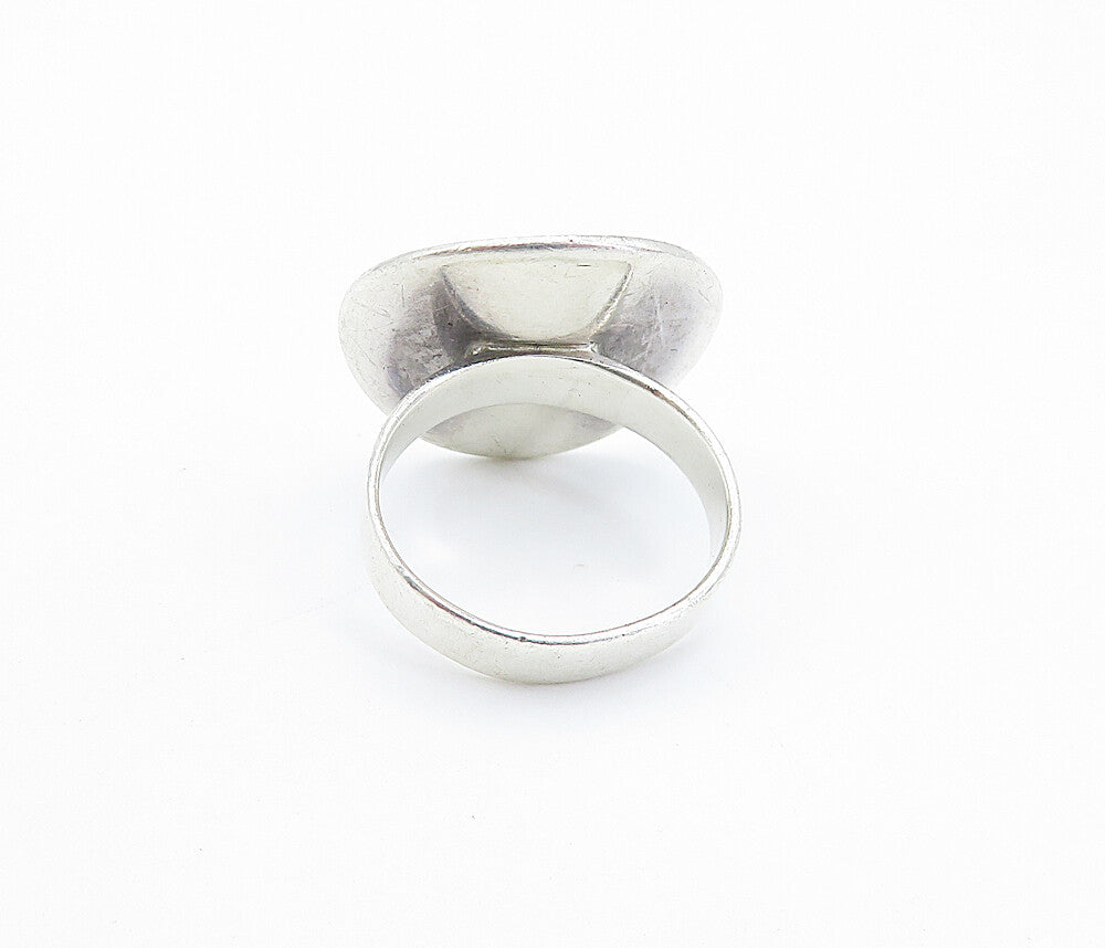 925 Sterling Silver  Vintage Shiny Round Concave Smooth Band Ring Sz 5  RG7136