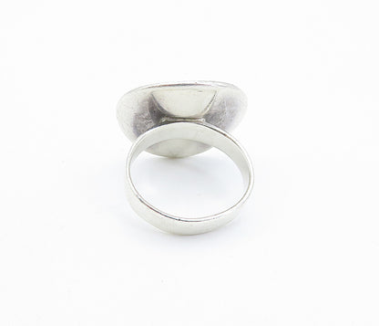 925 Sterling Silver  Vintage Shiny Round Concave Smooth Band Ring Sz 5  RG7136