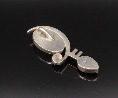 DESIGNER 925 Silver  Vintage Mother Of Pearl Sapphire & Onyx Pendant  PT21826