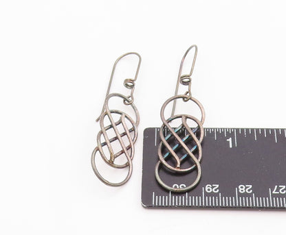 925 Sterling Silver Vintage Earrings Classic Interwoven Celtic Knot Drop EG14270