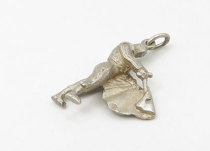 925 Sterling Silver  Vintage Matador Bull Fighter Motif Pendant  PT17228