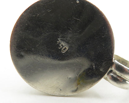925 Sterling Silver  Vintage Petite Red Stones Glass Art Pendant  PT14261