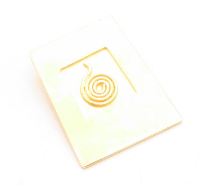 925 Sterling Silver Vintage Pendant Gold Plated Minimalist Spiral Carved PT23774