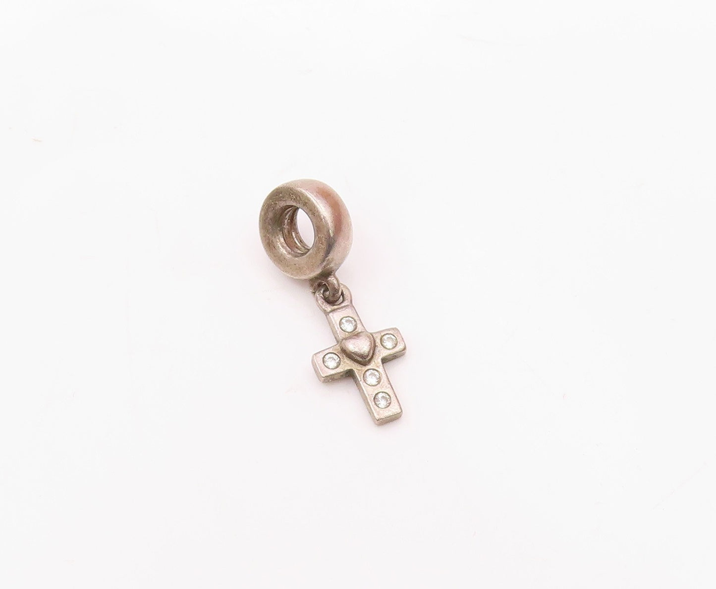 PANDORA 925 Silver  Vintage Cubic Zirconia Religious Cross Pendant  PT21468
