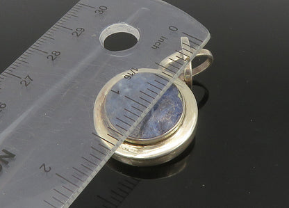 MEXICO 925 Sterling Silver  Vintage Sodalite Crossed Bail Pendant  PT18643