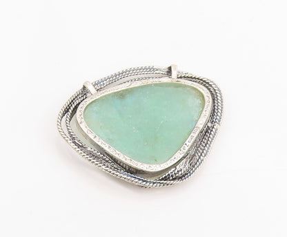 925 Sterling Silver Vintage Pendant OR PAZ ISRAEL Modernist Roman Glass  PT25205
