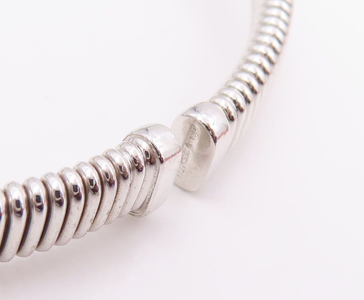 925 Sterling Silver Vintage Bracelet Elegant CZ Cluster Ribbed Cuff  BT11967