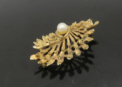 DANECRAFT 925 Sterling Silver  Vintage Petite Pearl Floral Brooch Pin  BP9009