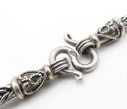 925 Sterling Silver  Vintage Abalone Shell Twist Wheat Chain Necklace  NE1246