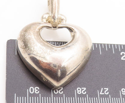 925 Sterling Silver Vintage Pendant ESPO SIG Solid Domed Love Heart  PT22720