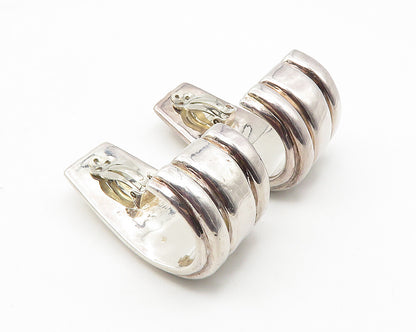 925 Sterling Silver  Vintage Large Curved Non Pierce JHoop Earrings  EG5600