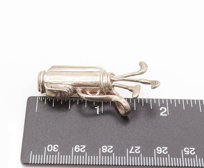 MEXICO 925 Silver  Vintage Golf Clubs & Golf Bags Sports Brooch Pin  BP10136