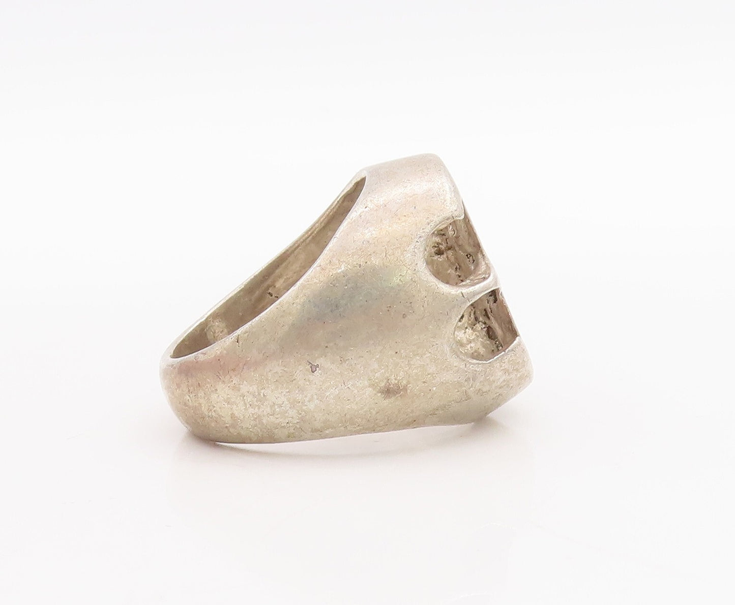 925 Sterling Silver Vintage Ring Solid Cutout Half Moon & Star  Sz 10  RG29006
